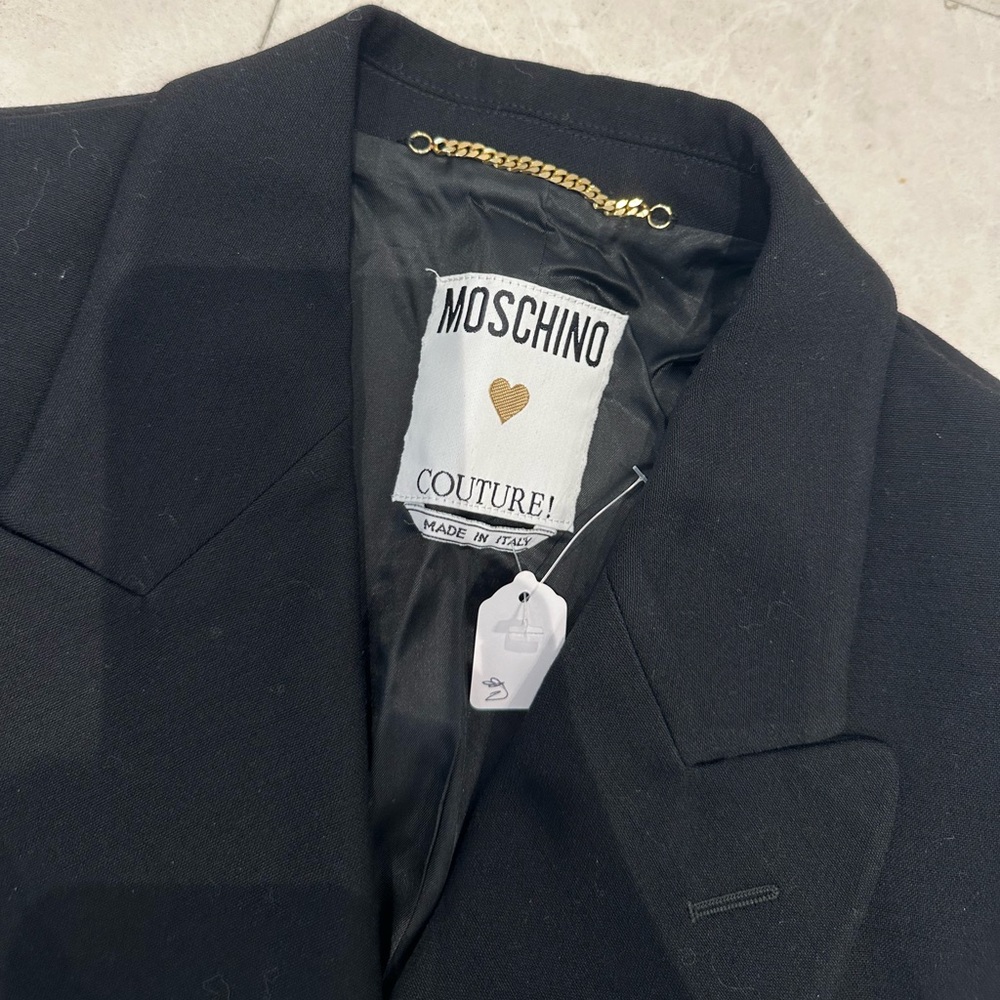 Moschino Black Blazer and Skirt Set with Gold Buttons - Picture 4 of 5